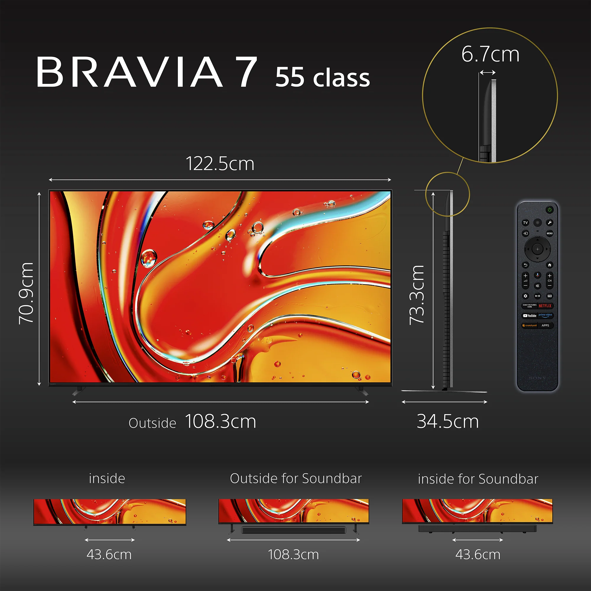 Sony | BRAVIA 7 | 55 Inch | MINI LED XR QLED | XR BACKLIGHT MASTER DRIVE TV | Perfectly balanced for movies, PS5 gaming & sports|4K HDR Smart TV (Google TV) | 2024 Model - Image 2
