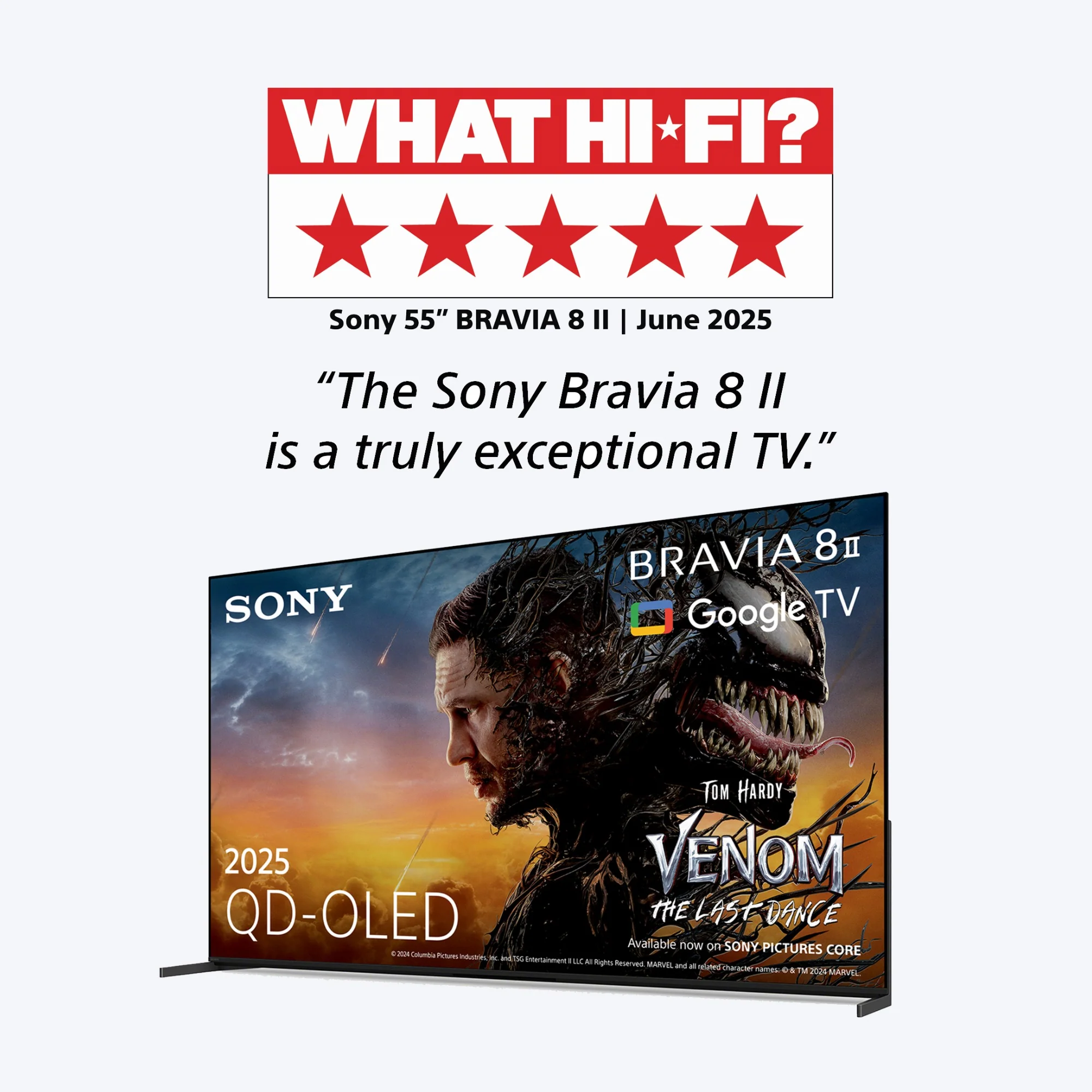 Sony | BRAVIA 8 II | 55 inch | XR Processor | QD OLED | 4K Ultra HD | High Dynamic Range (HDR) | Smart TV (Google TV) | 2025 Model - Image 3
